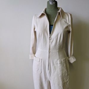White Cream Aubrey Jumpsuit Boilersuit